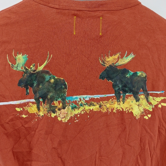 L.L. Bean X Todd Snyder Orange T Shirt With Moose on Back Size XS - Picture 4 of 5